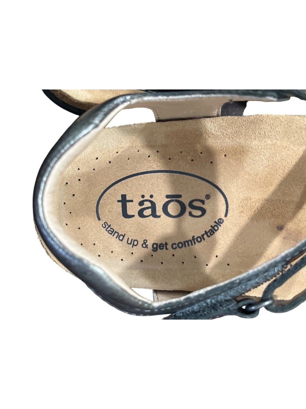 Taos Footwear Womens Size 6 Sandals Grand Z Leather GRZ13978 Pewter - Picture 3 of 10